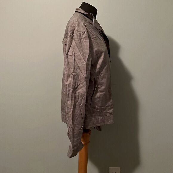 H&M Men's Gray Full Zip Plaid Lightweight Lined Bomber Jacket Size 36R NWT - Picture 7 of 13